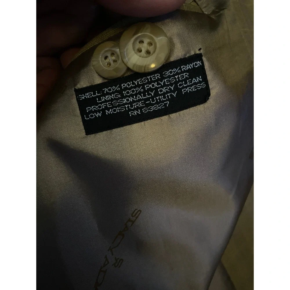 Stacy Adams Men's 44R Tan Plaid Blazer Jacket‎ 3 Button Classic Fit